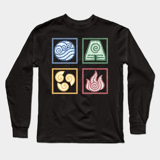 ATLA zentangle element symbols Long Sleeve T-Shirt by TheHermitCrab